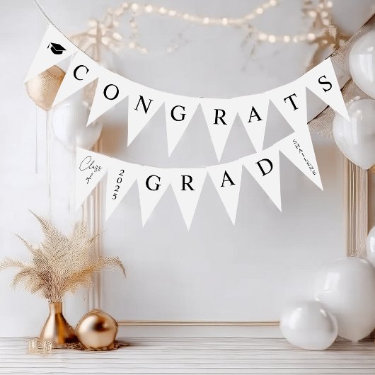 Modern Type Graduation Party Bunting Banner