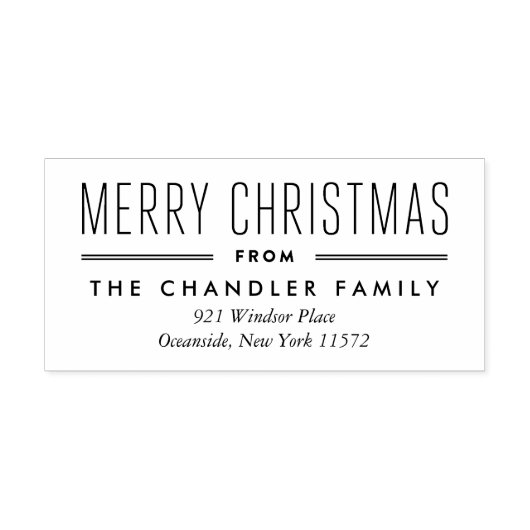 Modern Type Kerst retour adres stempel (Afrduk)