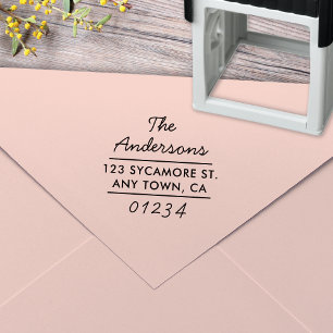 Modern type retour adres stempel