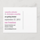 Modern type Save the Date Briefkaart (Achterkant)