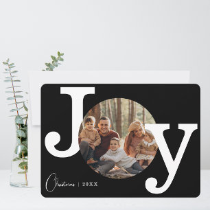 Modern Typewriter Familie Kerstfoto Feestdagenkaart