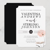 Modern Typografie Dandelion Wedding Invitation Kaart (Voorkant / Achterkant)