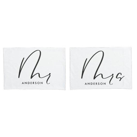 Modern typografie elegant script: mrs gift kussensloop (Voorkant-Set)