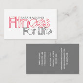 Modern Typografie Fitness Trainer Visitekaartje (Voorkant / Achterkant)