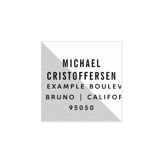 Modern Typografie Geometrisch retouradres Rubberstempel (Afrduk)