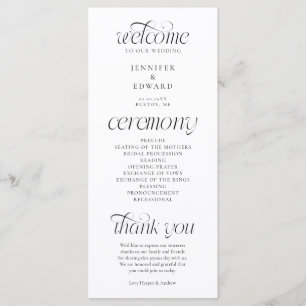 Modern Typografie Huwelijksceremonie Programma
