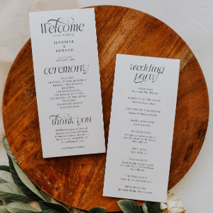 Modern Typografie Huwelijksceremonie Programma