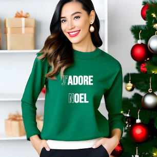 Modern Typografie J'adore Noel Love Kerstmis T-shirt