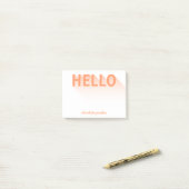 Modern Typografie Oranje Hallo Post-it® Notes (Op bureau)