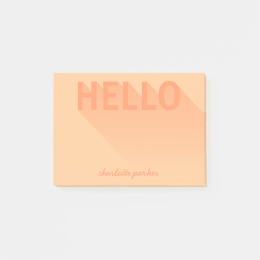 Modern Typografie Oranje Hallo Post-it® Notes (Voorkant)