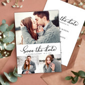 Modern Typografie Script 3 Fotocollage Bruiloft Save The Date