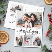Modern Typografie Script Collage Kerstmis Briefkaart