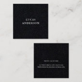 Modern typografie script zwart vierkante visitekaartje (Voorkant / Achterkant)