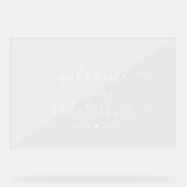 Modern Typografie Vrijgezellenfeest Welkom Wit Acryl Bord (Voorkant)