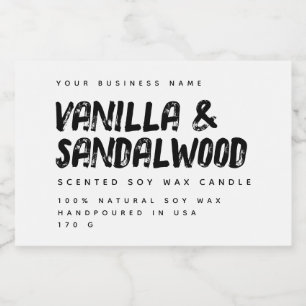 Modern typografie witte soja kaars label voedselcontainer etiket