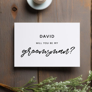 Modern typografie zal jij mijn bruidsjonker kaart