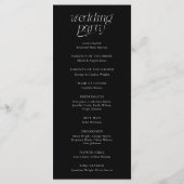 Modern Typografie Zwart Huwelijksceremonie Program Programma (Achterkant)