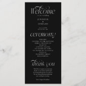 Modern Typografie Zwart Huwelijksceremonie Program Programma (Voorkant)