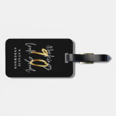 modern typografiegoud 90e verjaardag bagagelabel (Achterkant horizontaal)