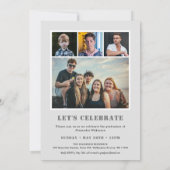 Modern Typografieminimalist 5 Foto Afstuderen Kaart (Achterkant)