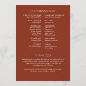 Modern typografisch-centric huwelijk programma (Achterkant)