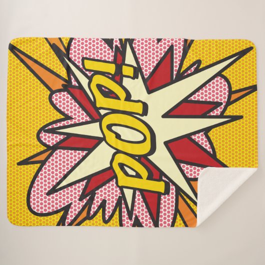 Modern Typografisch Stripboek POP Trendy Plezier Sherpa Deken (Voorkant (horizontaal))