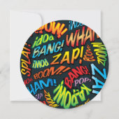 Modern Typographic Fun Comic Book Wedding Kaart (Achterkant)