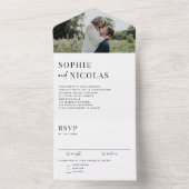 Modern Typography and Handwritting Photo Wedding All In One Uitnodiging (Binnen)