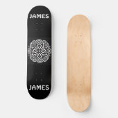 Modern Typography Black and White Celtic Art Funky Skateboard (Voorkant)