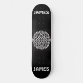 Modern Typography Black and White Celtic Art Funky Skateboard (Voorkant)