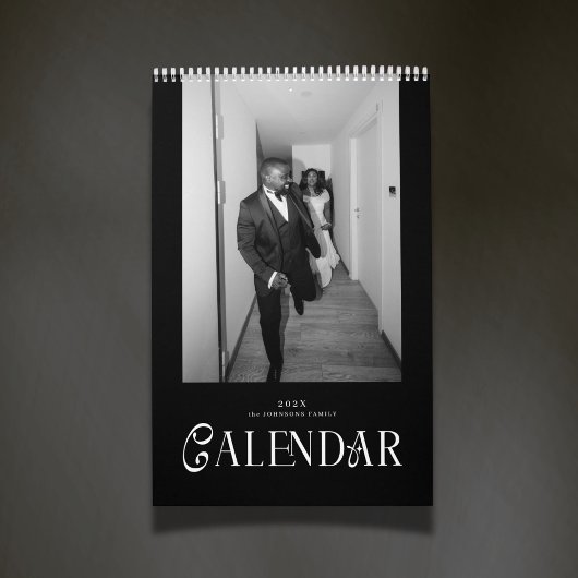 Modern Typography Custom Newlyweds Wedding Photo Kalender