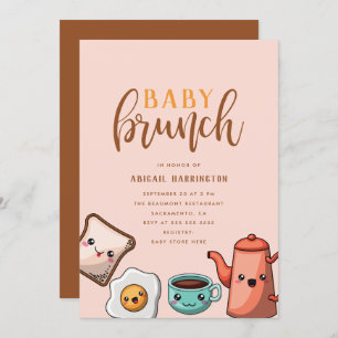 Modern Typography Cute Kawaii Baby Brunch Kaart