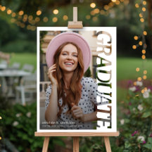 Modern Typography Graduate Photo Graduation Party 