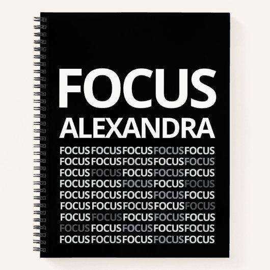 Modern Typography Mindset Journal Black White (Devant)