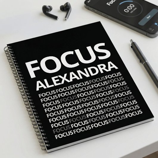 Modern Typography Mindset Journal Black White 