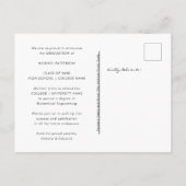 Modern Typography Minimalist Photo Afstuderen Aankondigingskaart (Achterkant)