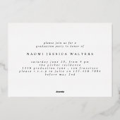 Modern Typography Multi Photo Elegant Graduation Folie Uitnodiging (Achterkant)