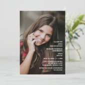 Modern Typography Photo Graduation Kaart (Staand voorkant)