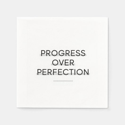Modern typography progress over perfection text servet (Voorkant)
