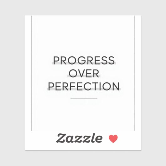 Modern typography progress over perfection text sticker (Vel)