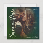 Modern Typography Script Photo Couple Engagement Magnetische Uitnodiging (Voorkant)
