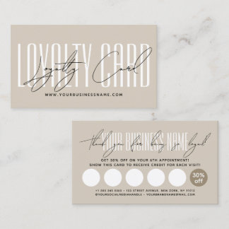 Modern typography script reward  klantenkaartje