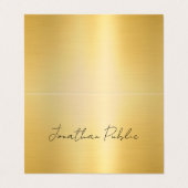 Modern Typography Script Template Elegant Gold Visitekaartjes (Buitenkant ongevouwen)