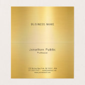 Modern Typography Script Template Elegant Gold Visitekaartjes (Binnenkant ongevouwen)