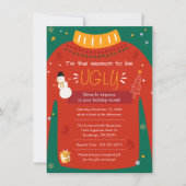 Modern Ugly Sweater Kerstparty Kaart (Voorkant)