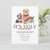 Modern Ugly Sweater Kerstparty Kaart (Staand voorkant)