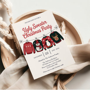 Modern Ugly Sweater Kerstparty Kaart