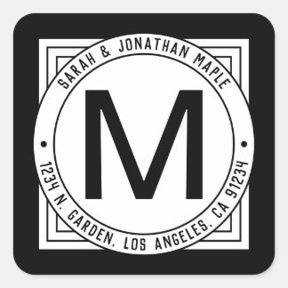 Modern uitziende aanpasbaar retouradres vierkante sticker