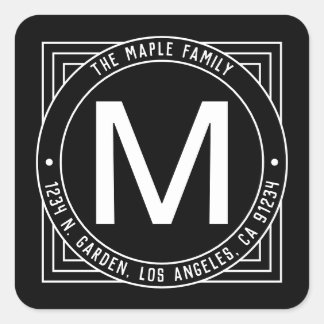 Modern uitziende bewerkbare retouradres vierkante sticker