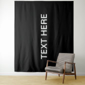 Modern uitziende vet zwart wit tekst wandkleed (In situ)
